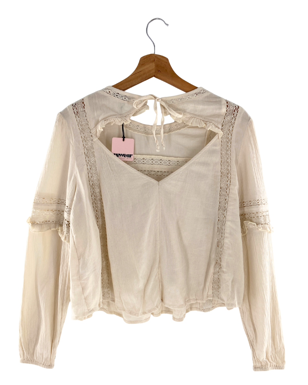 Blusa manga larga con encaje