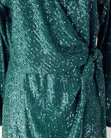 Vestido midi en lentejuelas