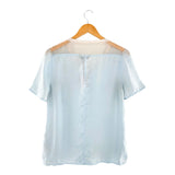 Blusa manga corta satinada