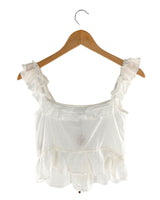 Blusa crop de tiras en plumetí