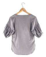 Blusa high and low manga corta