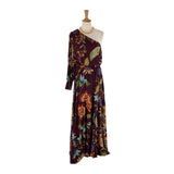 Maxi vestido one shoulder print