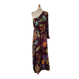 Maxi vestido one shoulder print