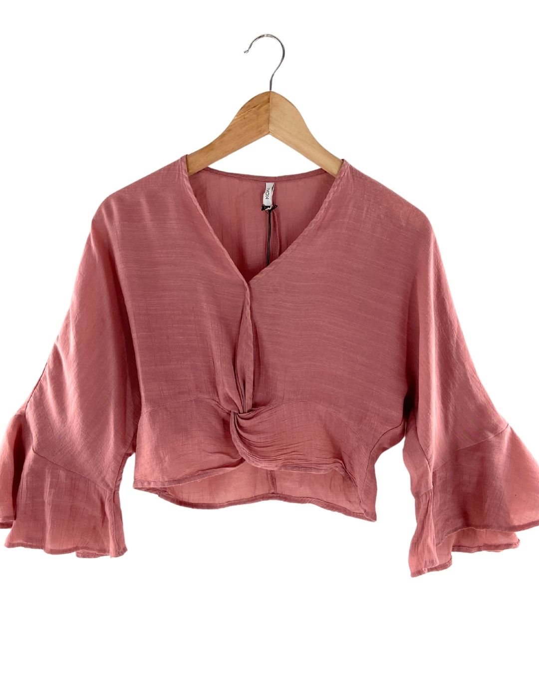 Blusa crop manga larga