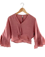 Blusa crop manga larga