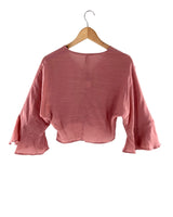 Blusa crop manga larga