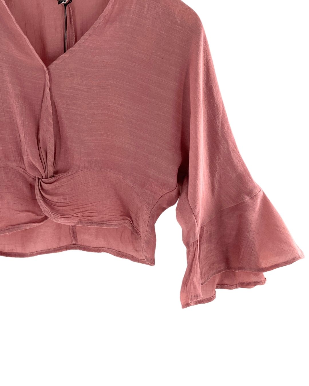 Blusa crop manga larga