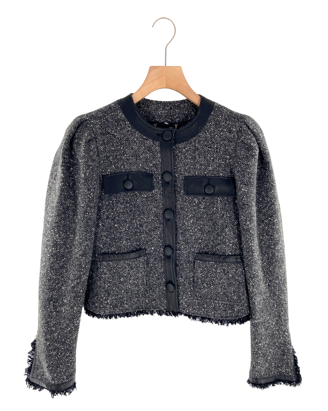 Chaqueta tweed con detalles