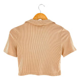 Top manga corta cuello V