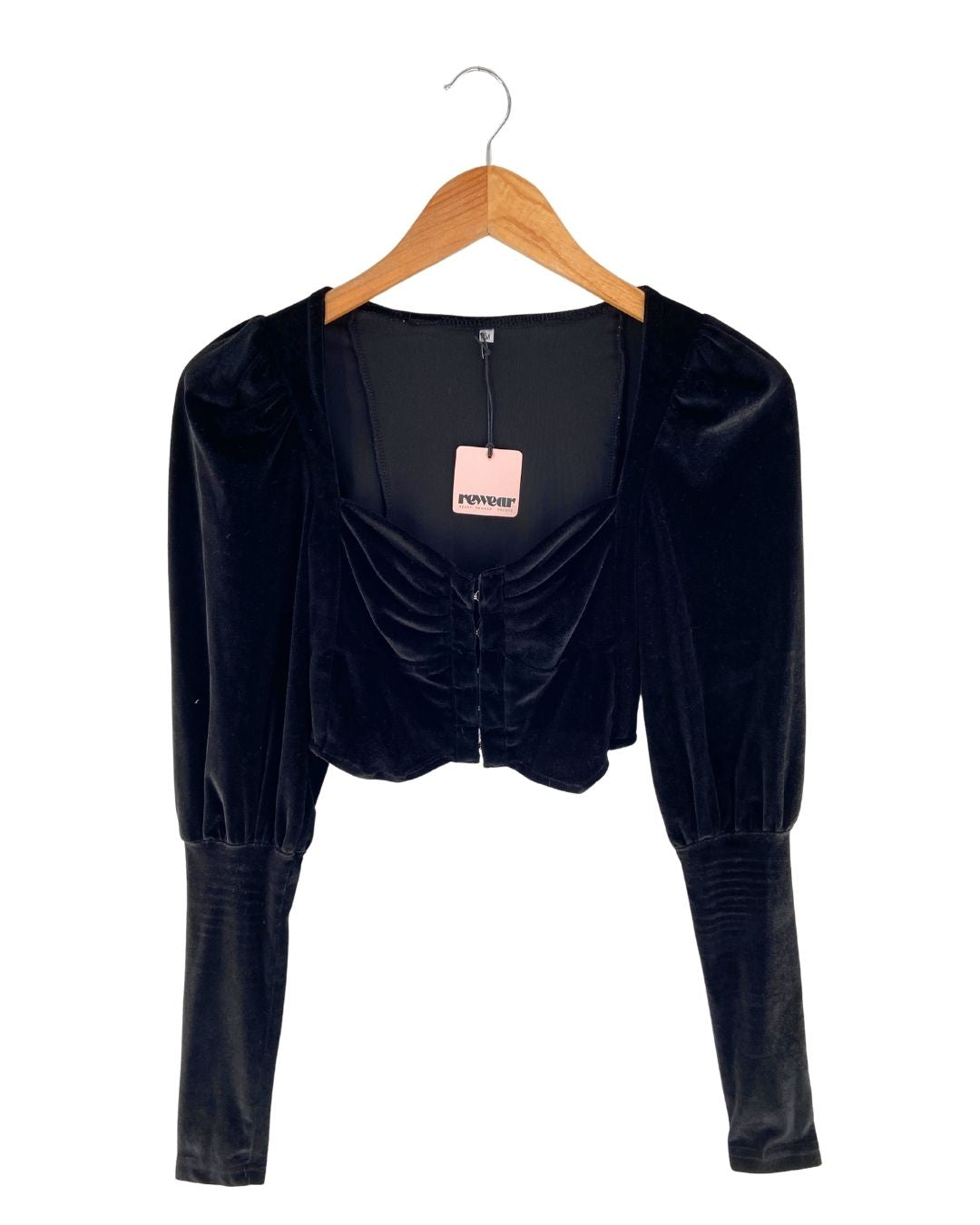 Blusa crop manga larga