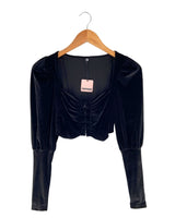 Blusa crop manga larga