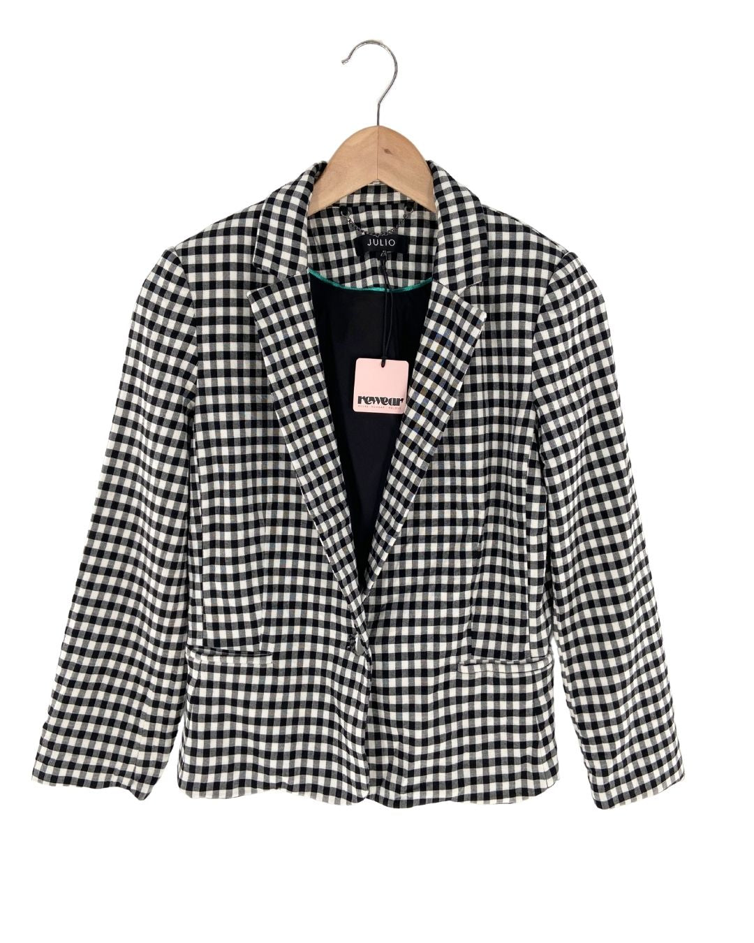 Blazer un botón print vichy