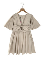 Vestido midi manga globo