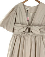 Vestido midi manga globo