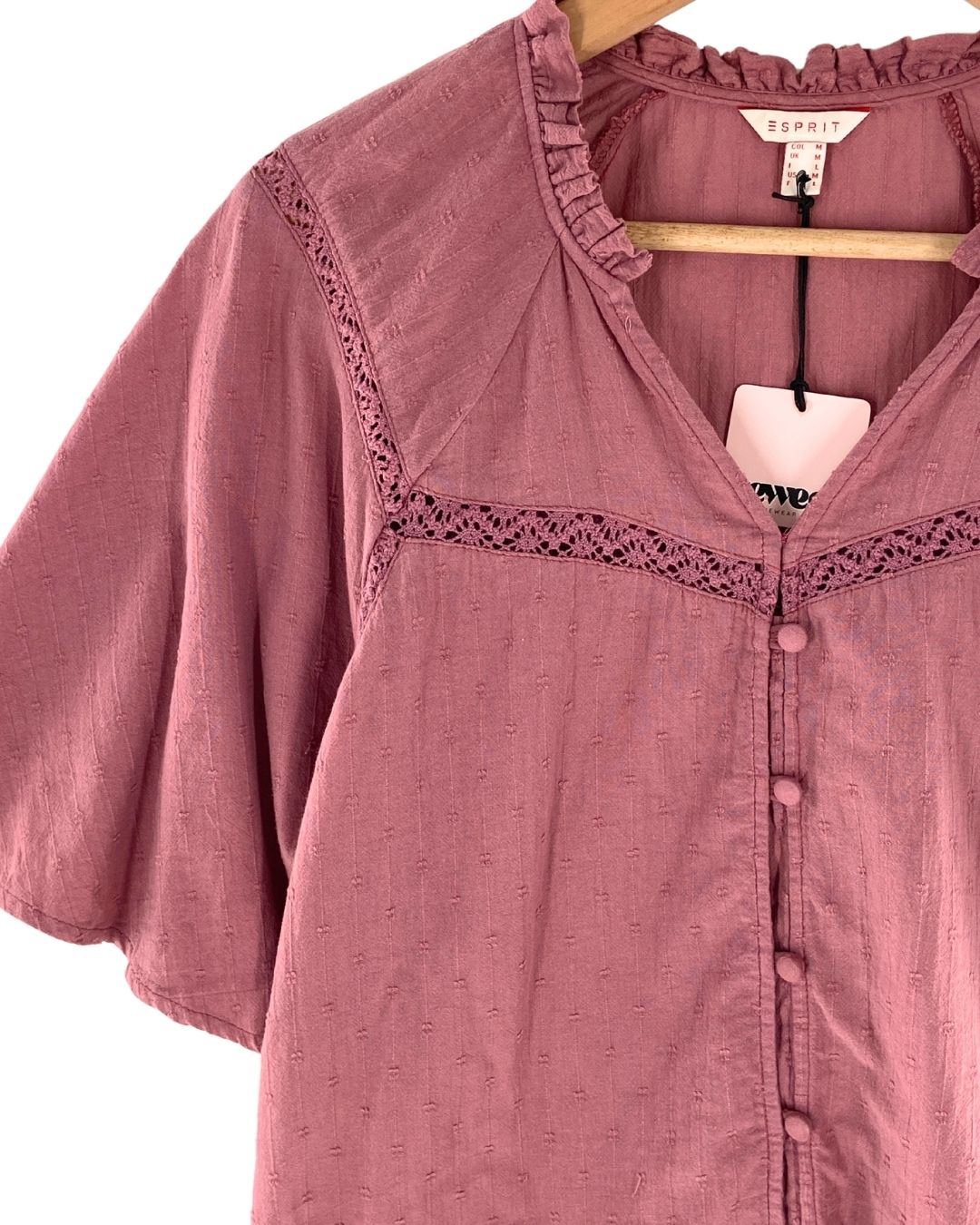 Blusa manga corta con textura
