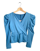 Blusa licrada manga princesa