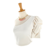Blusa crop one shoulder