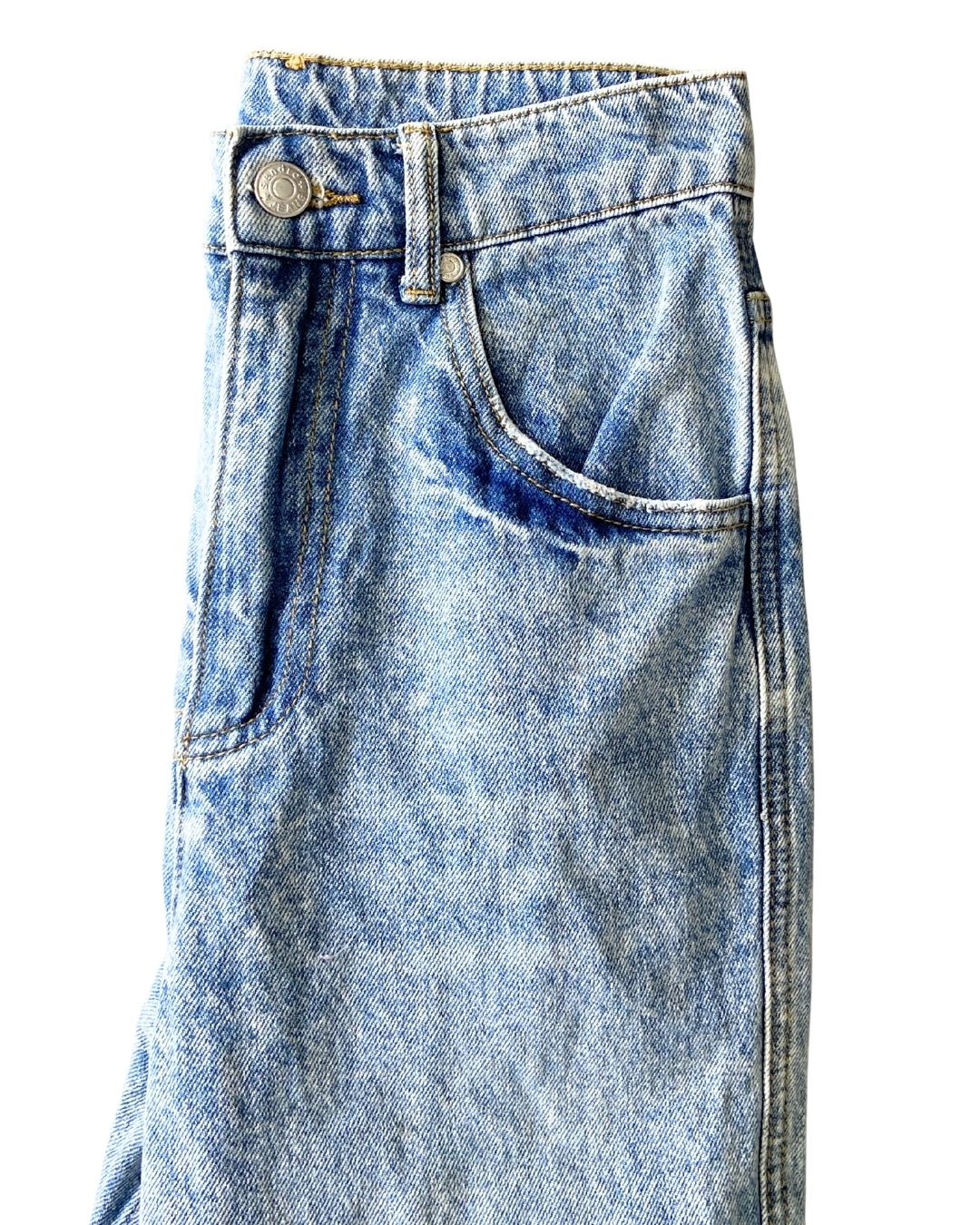 Jean rigído wide leg corazones
