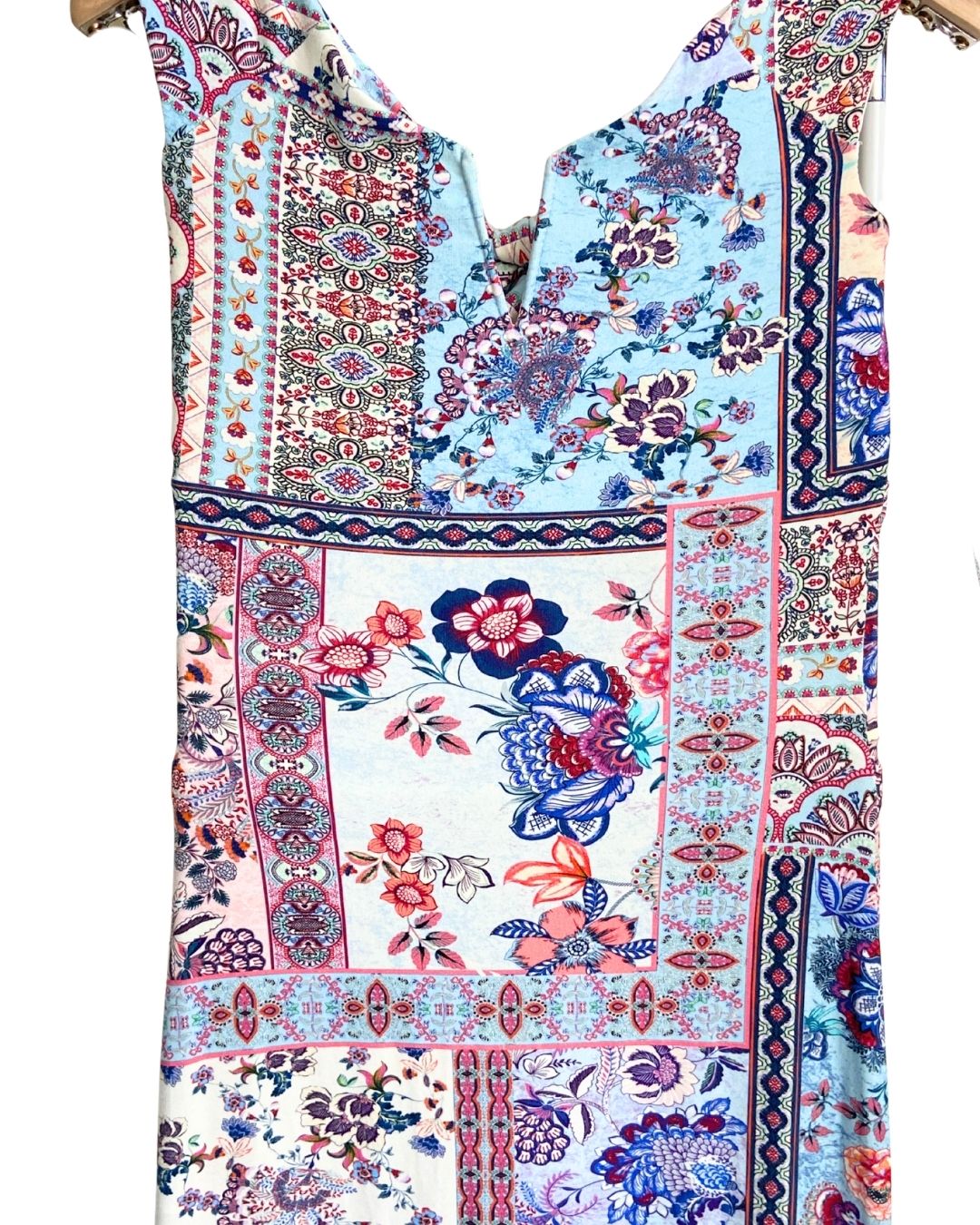 Maxi vestido con print anudado