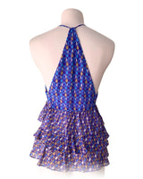 Blusa cuello halter con vuelos