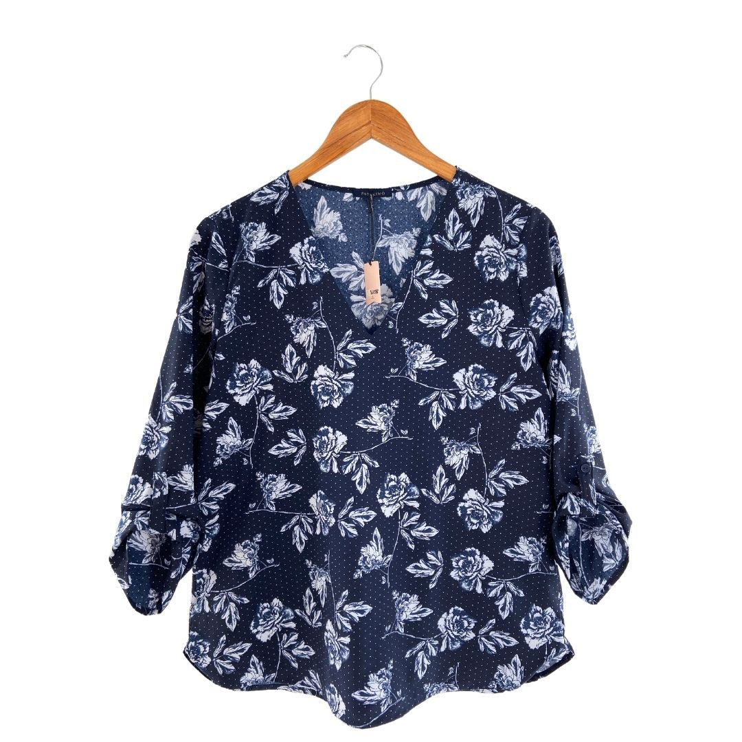 Blusa manga 3/4 cuello en V