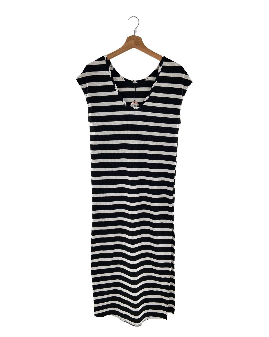 Maxi vestido recto canalé