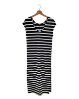 Maxi vestido recto canalé