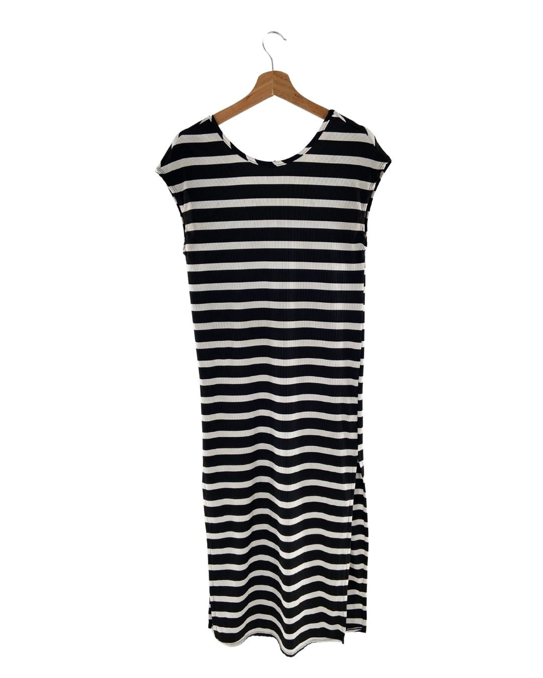 Maxi vestido recto canalé