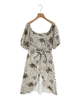 Vestido midi en algodón print