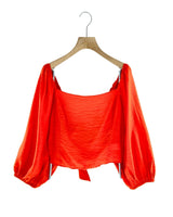Blusa manga globo con textura