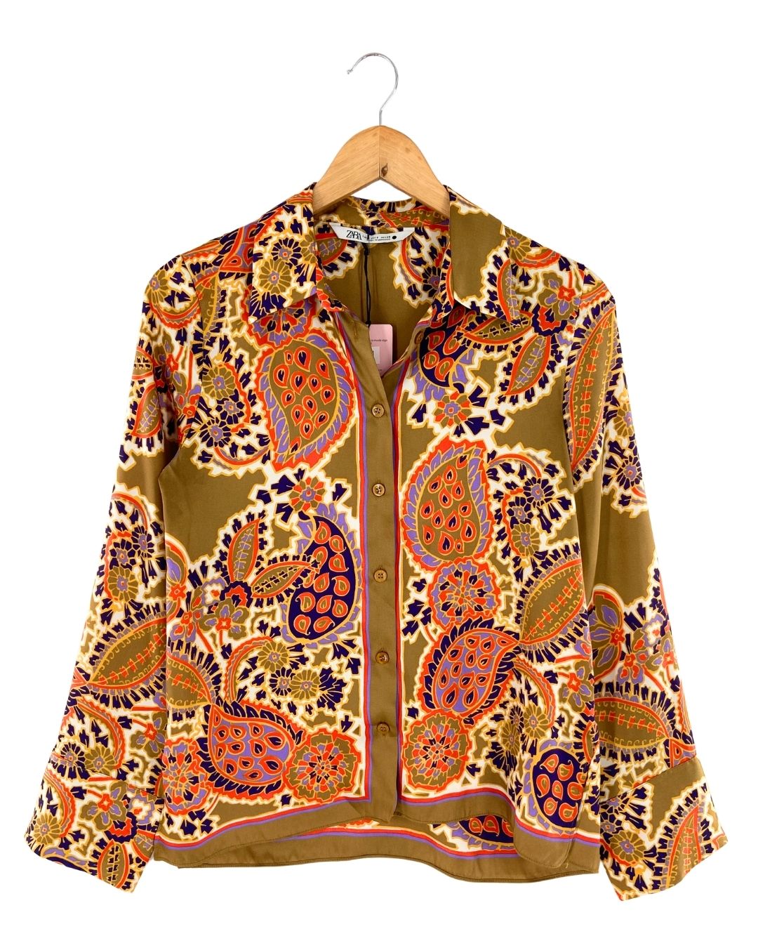 Camisa satinada print paisley