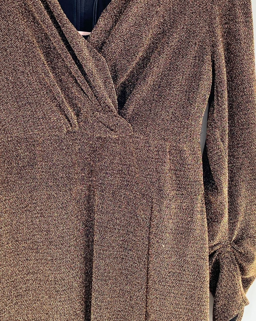 Vestido midi manga larga