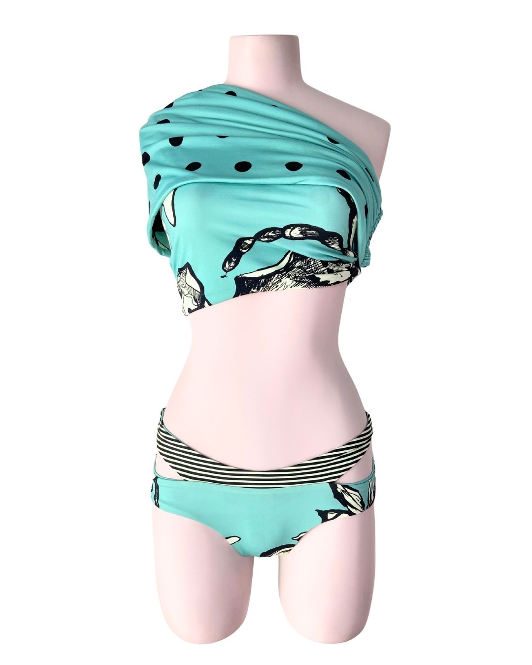 Bikini print flores y dots