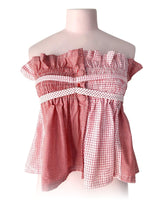 Blusa strapless con anudados