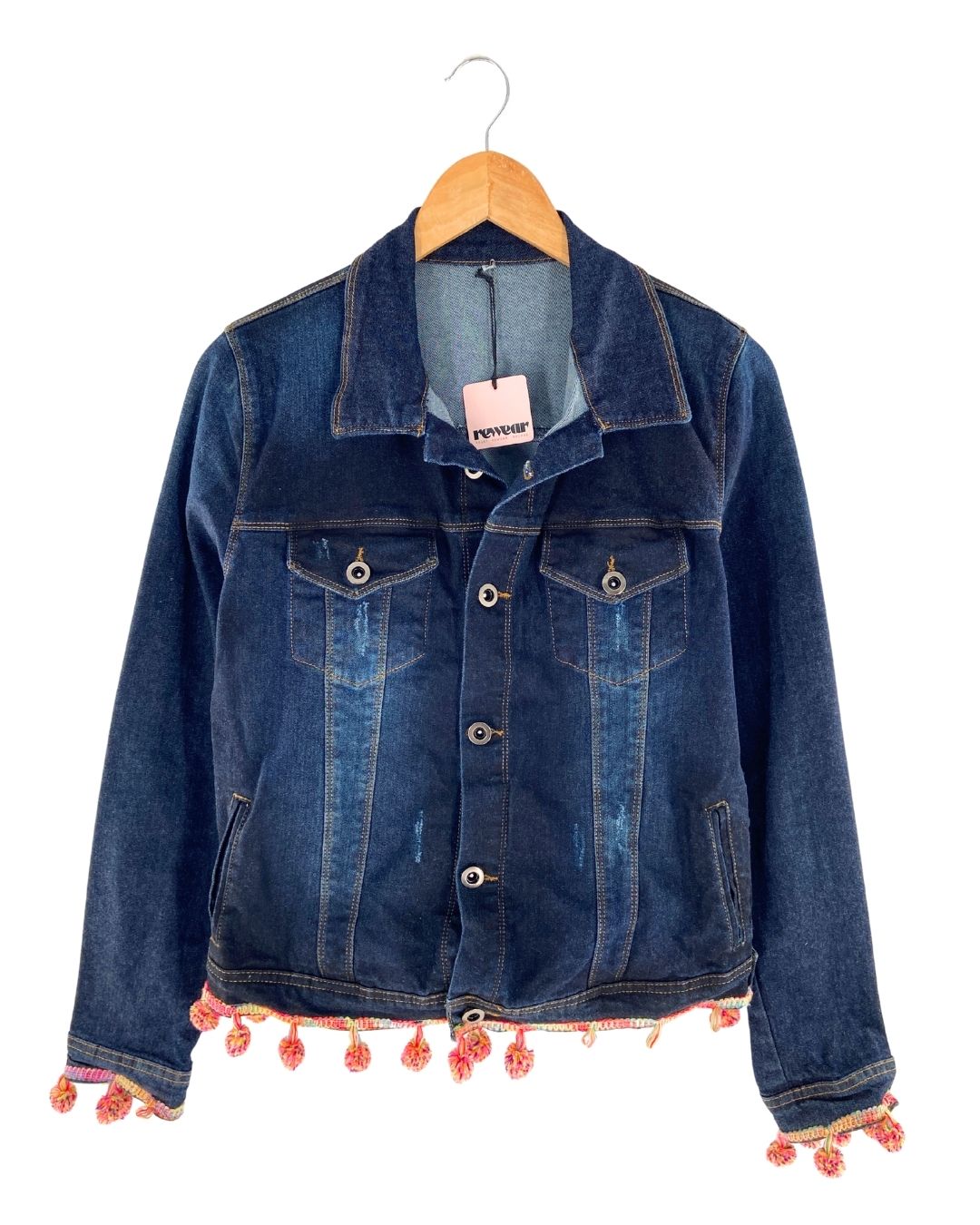 Chaqueta en denim con rosetas