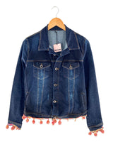 Chaqueta en denim con rosetas