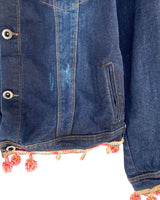 Chaqueta en denim con rosetas