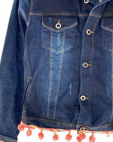 Chaqueta en denim con rosetas