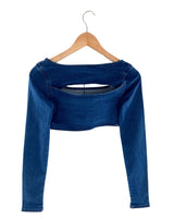 Crop top en denim stretch