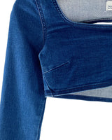 Crop top en denim stretch