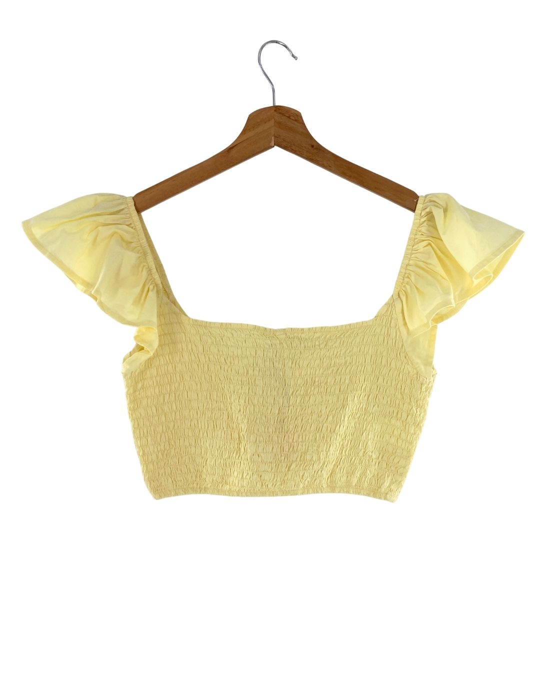 Blusa crop encauchada tirantes