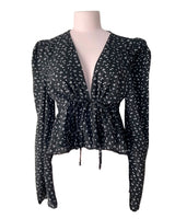 Blusa wrap print mini dots