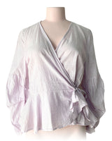 Blusa wrap manga larga a rayas