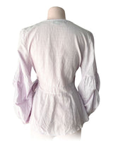 Blusa wrap manga larga a rayas