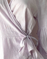 Blusa wrap manga larga a rayas