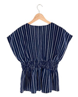 Blusa a rayas drapeada