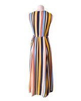 Maxi vestido wrap a rayas