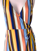Maxi vestido wrap a rayas
