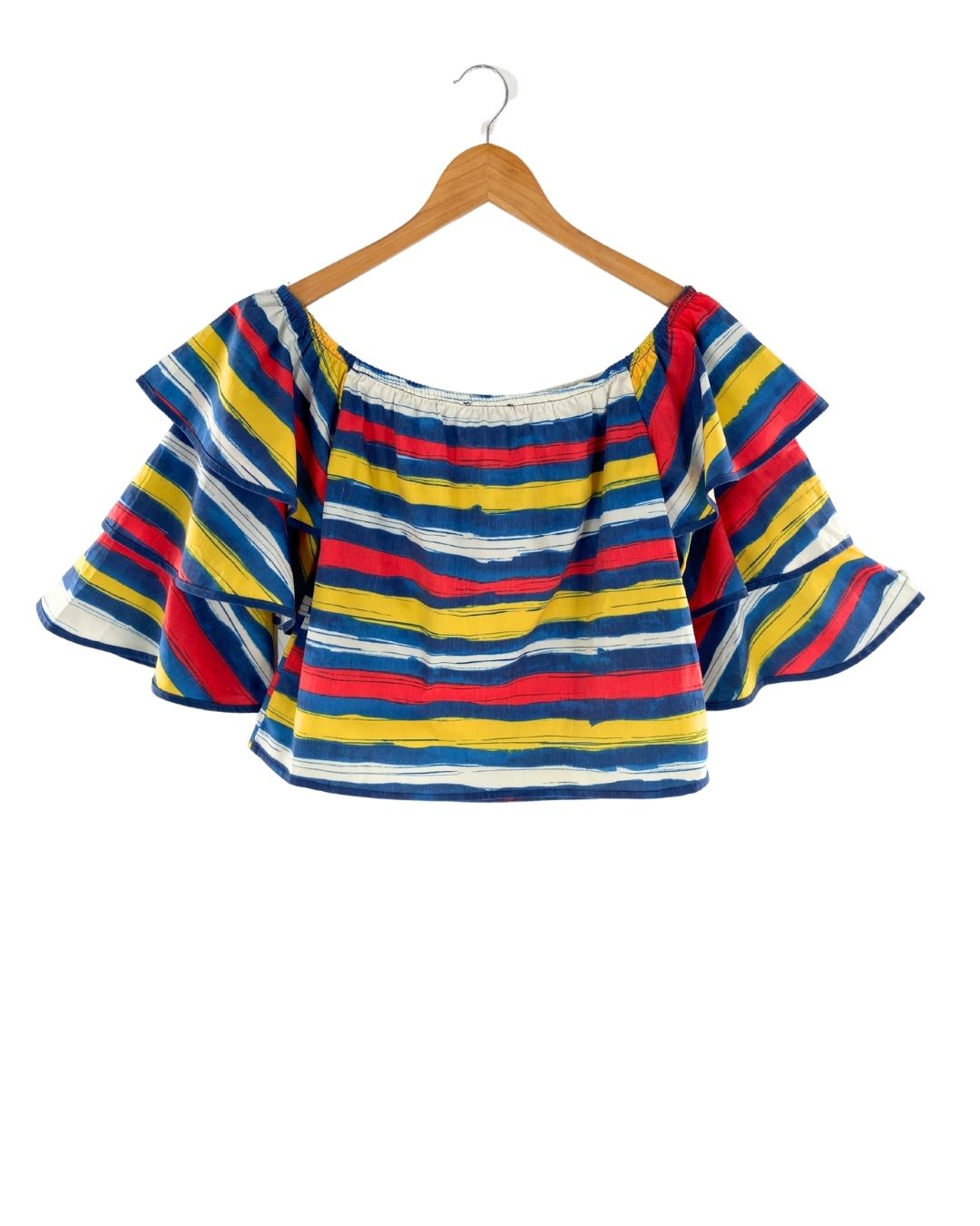 Blusa off shoulders a franjas