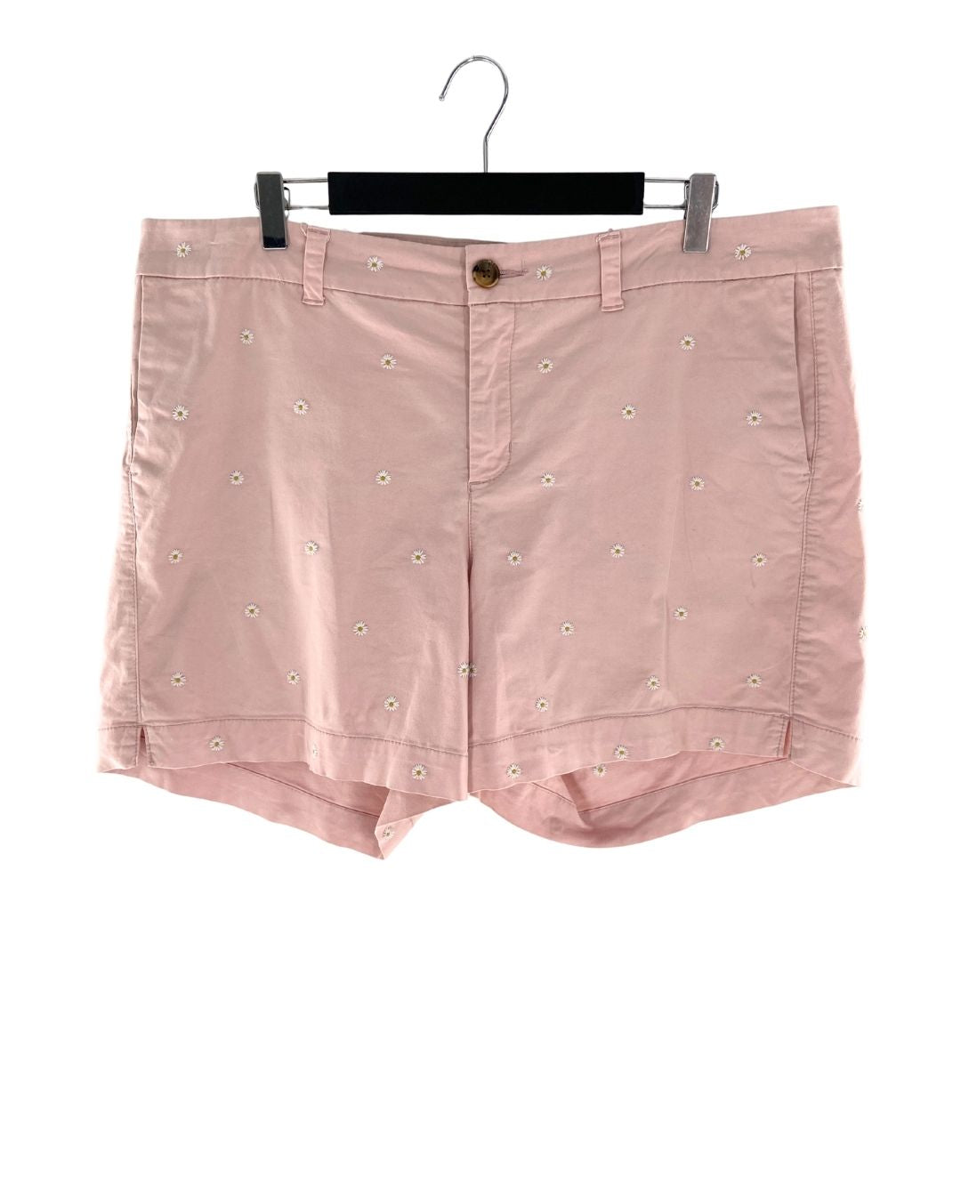 Short midi con flores bordadas
